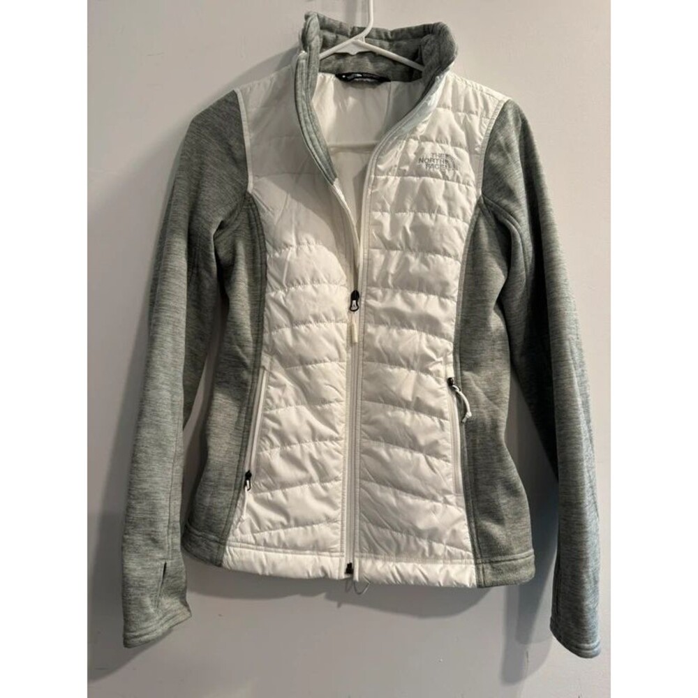 Women’s White & Gray The North Face Jacket-Size XS